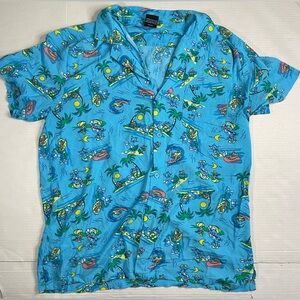 VTG Tom & Jerry Hawaiian Aloha Mens Shirt Rayon Sz By Measurements Big Island
